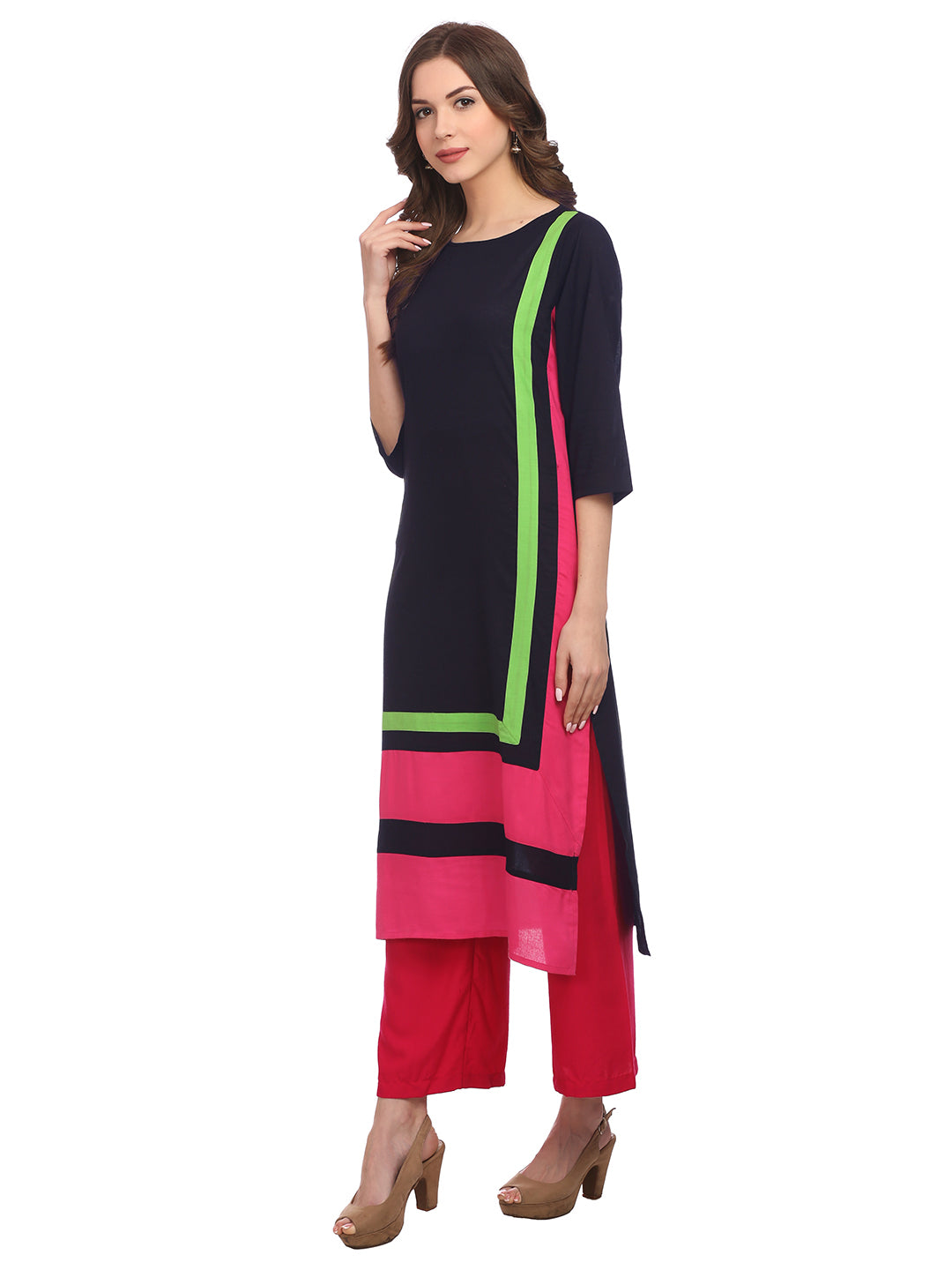 Black Cotton Kurta