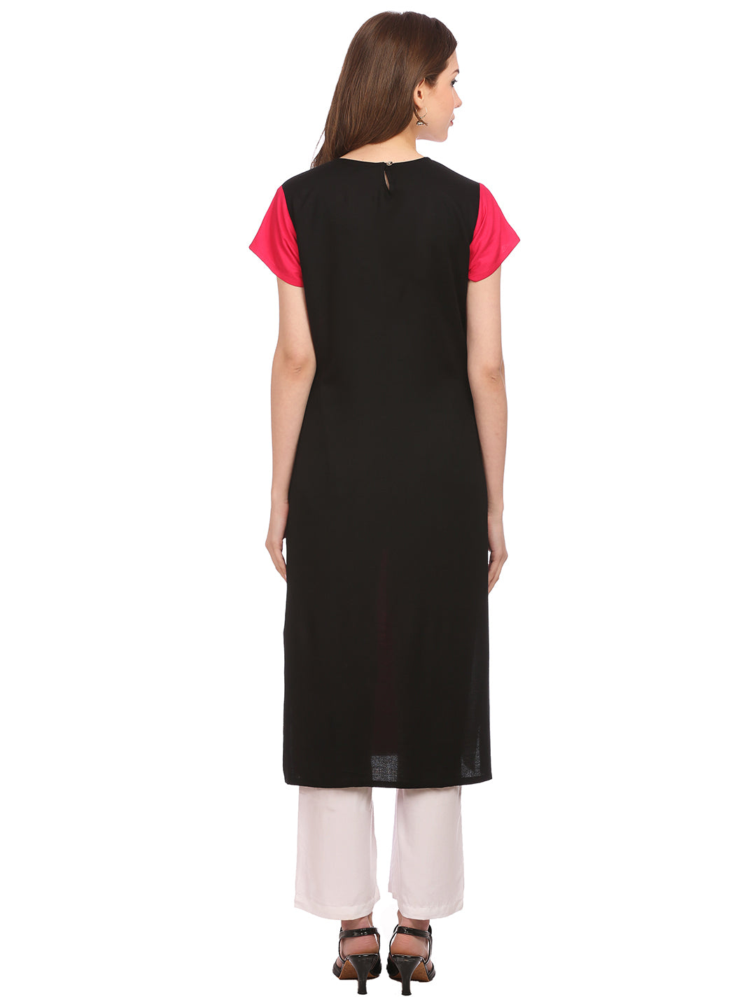 Multi Moss Rayon Colour block Kurta