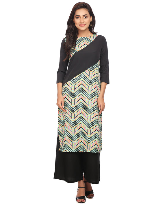 Printed Crepe Kurta