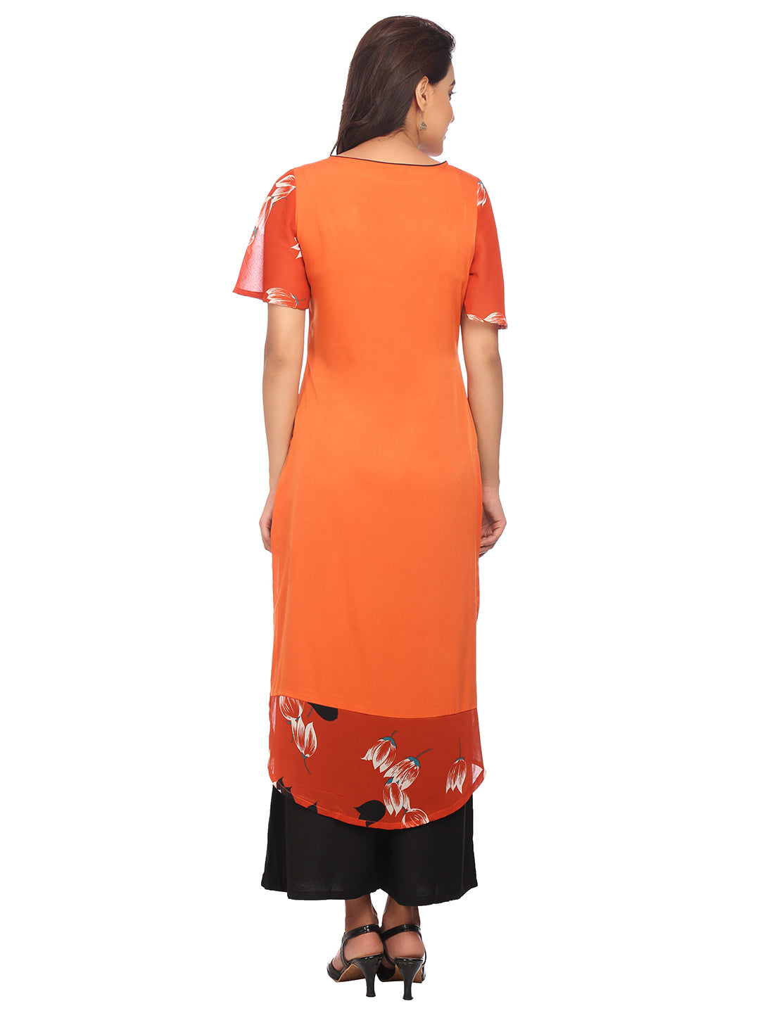 Multi Crepe Solid Colour Kurta