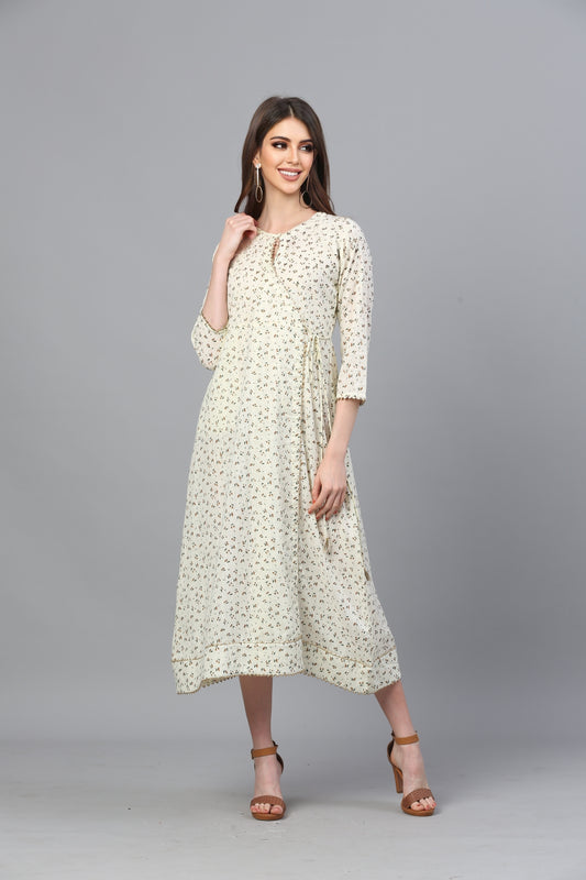 Cream Cotton Slub Urban Dress