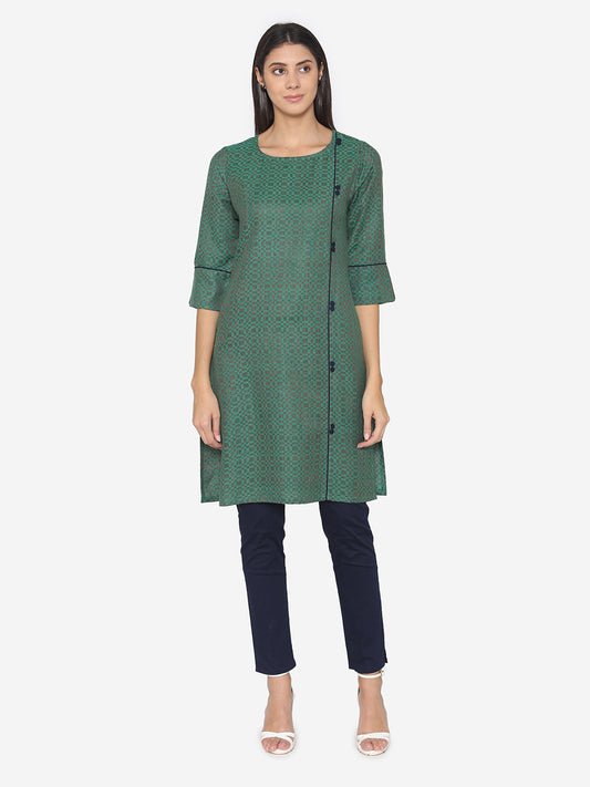 Green Premium Cotton Doby Kurta