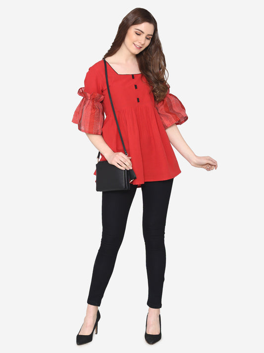 Red Premiun Cotton Top