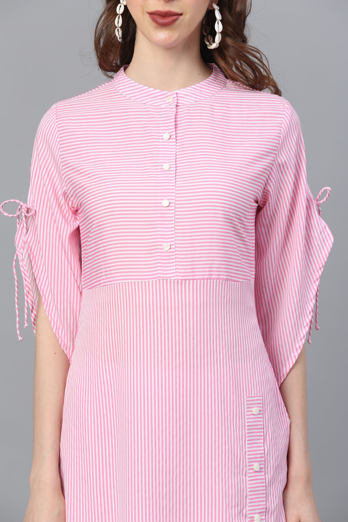 Pink Crepe Printed Kurta