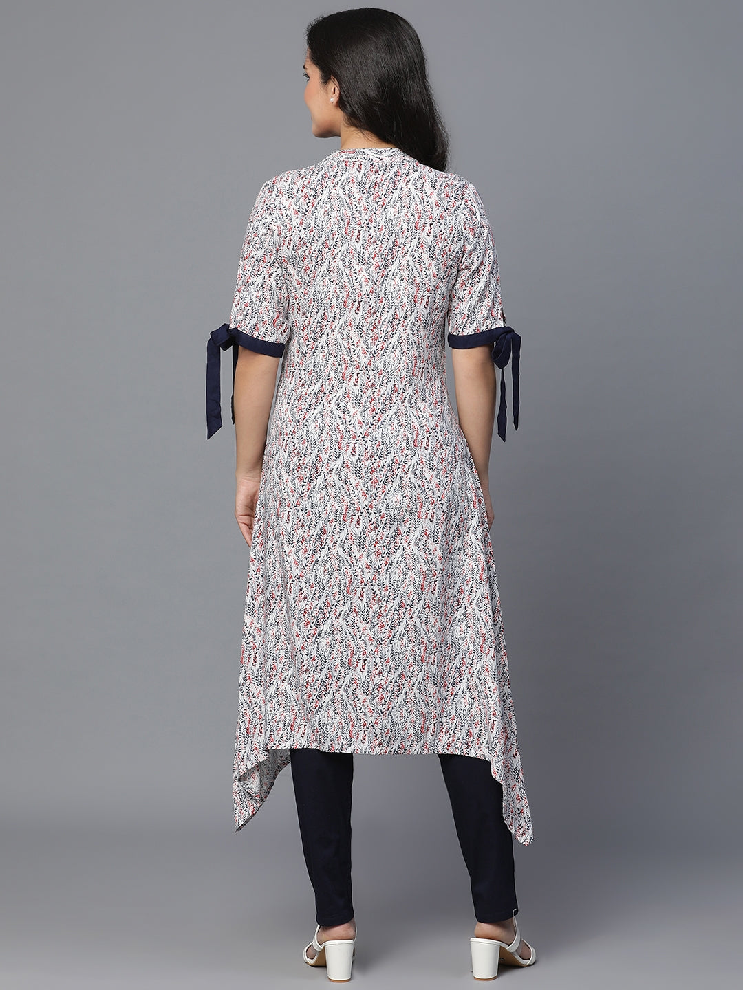 White Rayon Printed Kurta