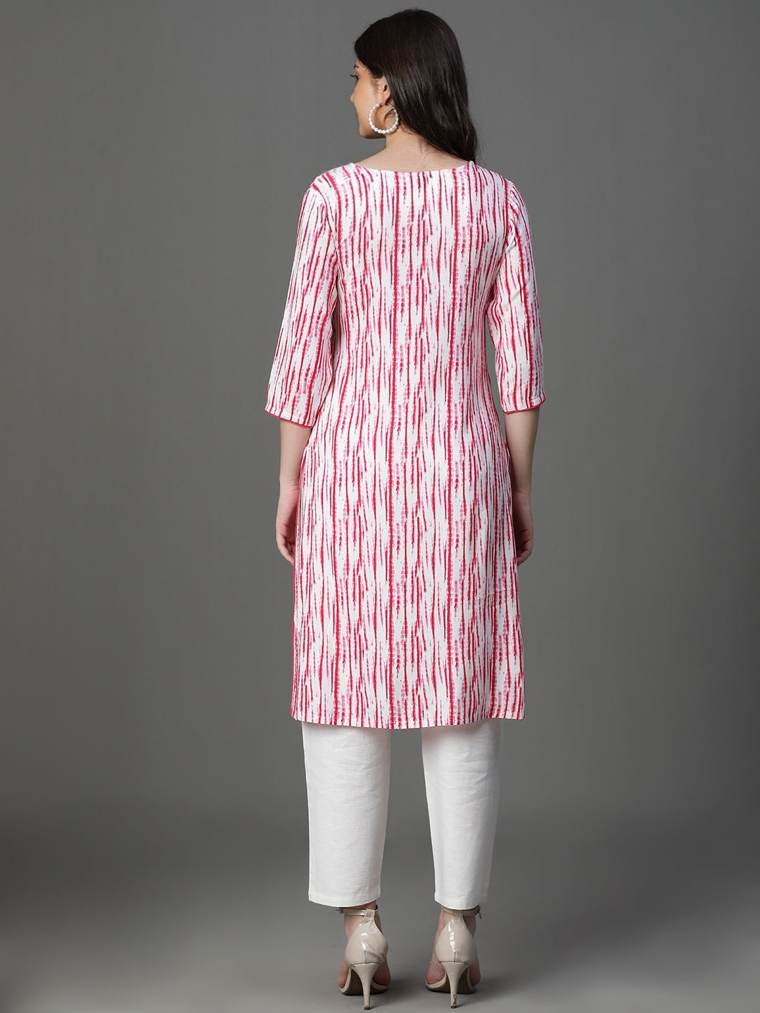 White Rayon Printed Kurta