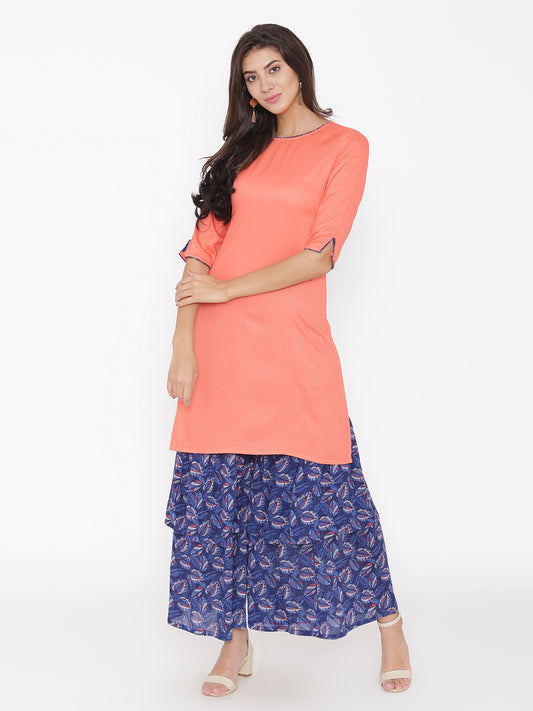 Stylish Rayon Self Design 2-piece Kurta Set