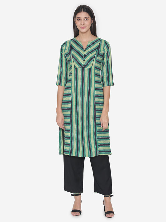 Green 2 PC Kurta set rich cotton.