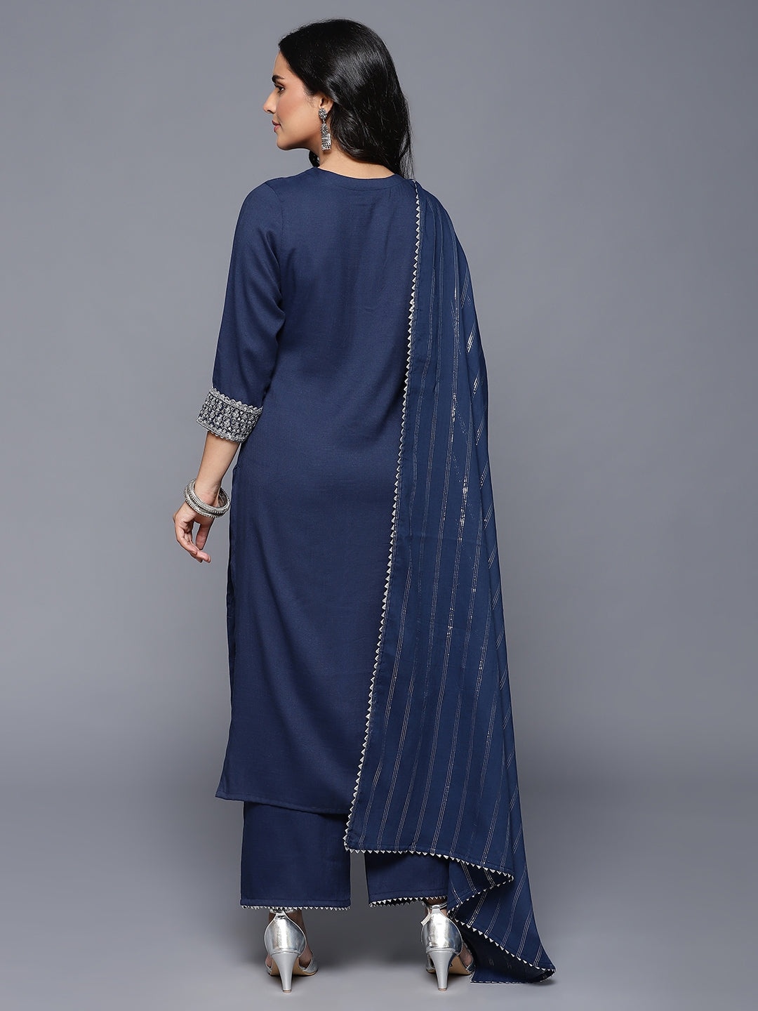 Navy Blue Urbano 3 PC Kurta Set with Dupatta