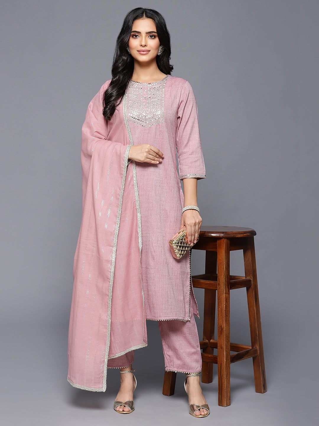 Mauve Urbano 3 PC Kurta Set with Dupatta