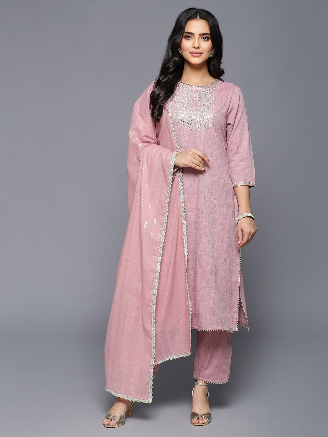 Mauve Urbano 3 PC Kurta Set with Dupatta