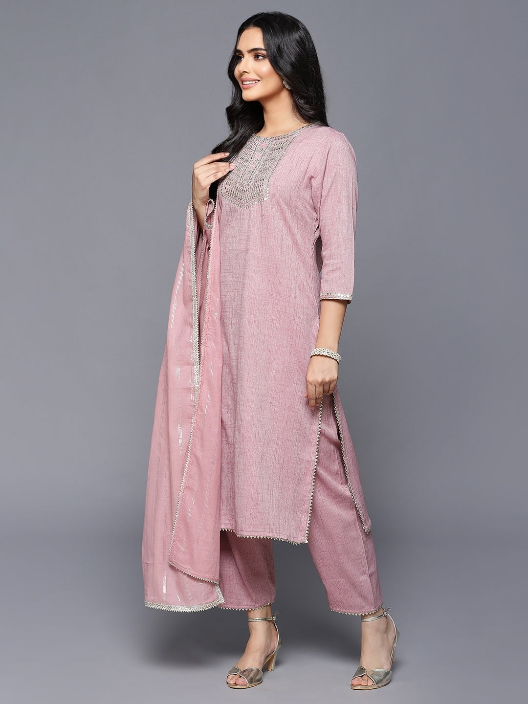 Mauve Urbano 3 PC Kurta Set with Dupatta