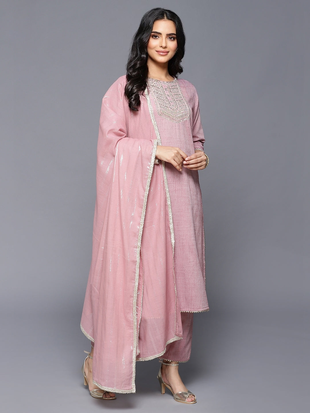 Mauve Urbano 3 PC Kurta Set with Dupatta