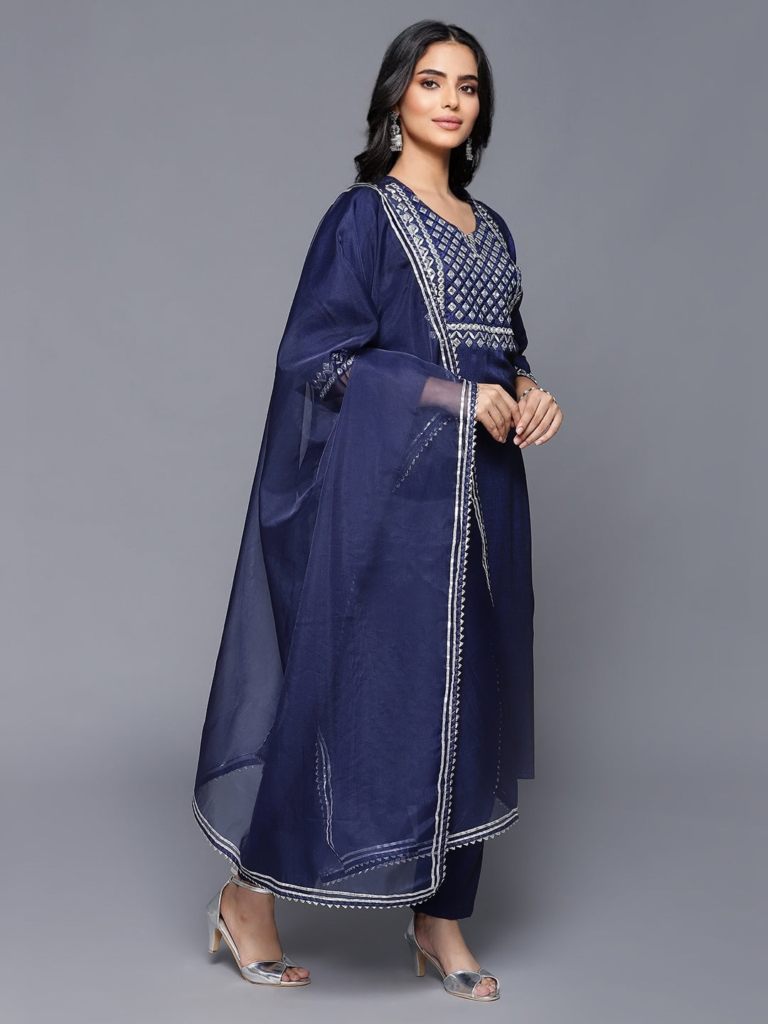 Blue Urbano Premium 3 pc Kurta Set with Dupatta