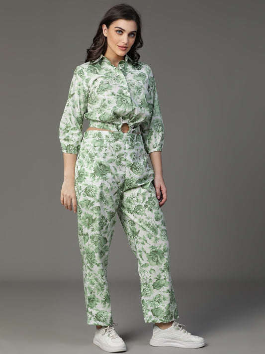 Green Stretch cotton 2 Pc COD Set.