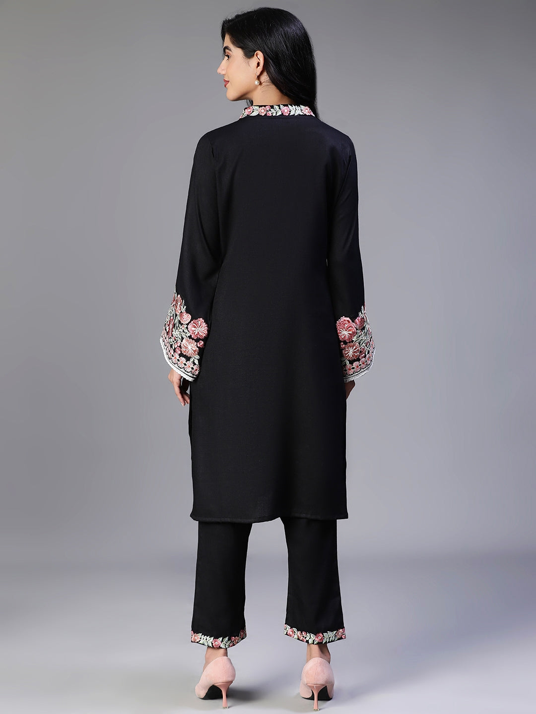 Black Embroidery Pant with Dupatta