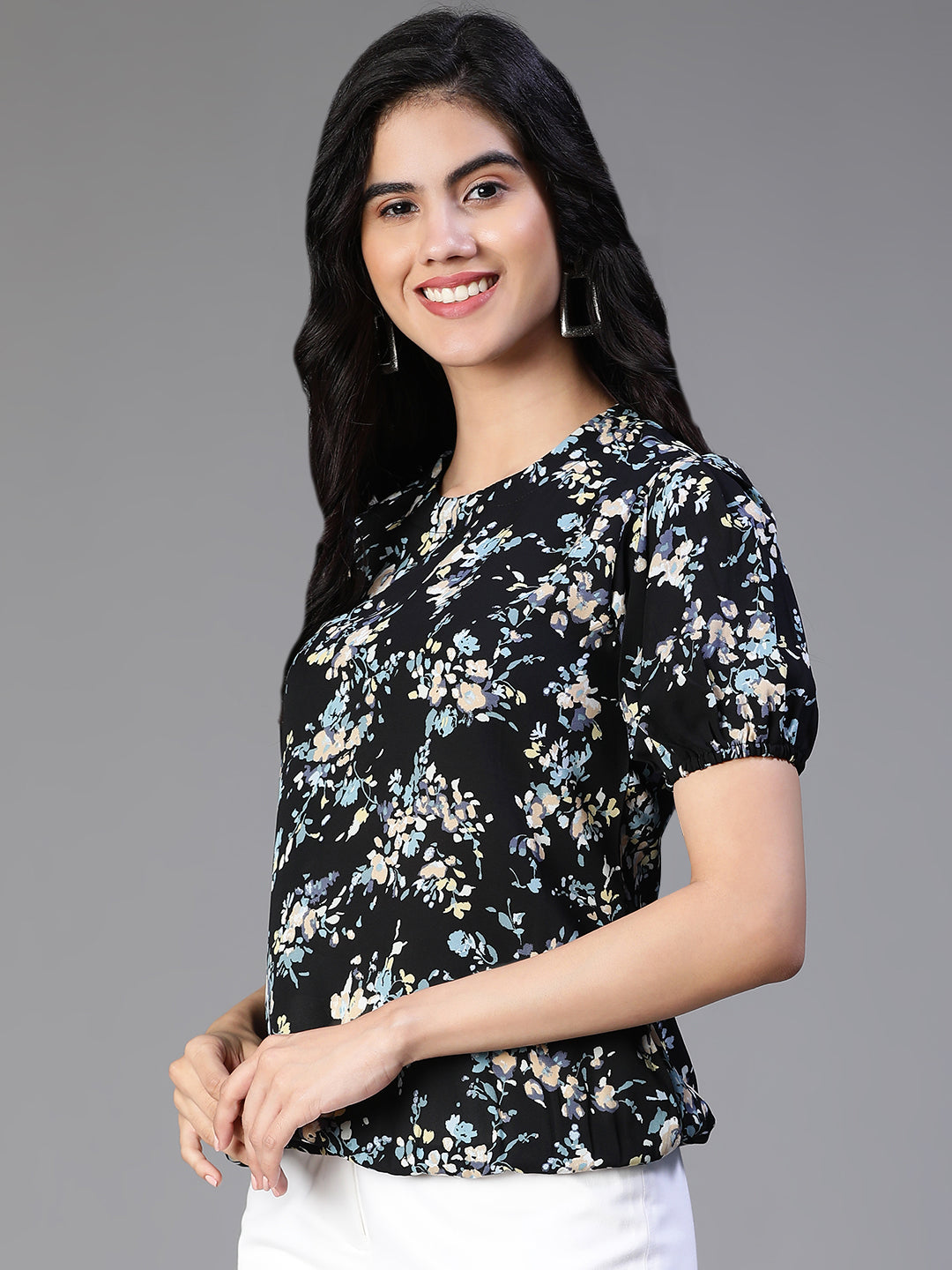 Black Summercool Printed Top