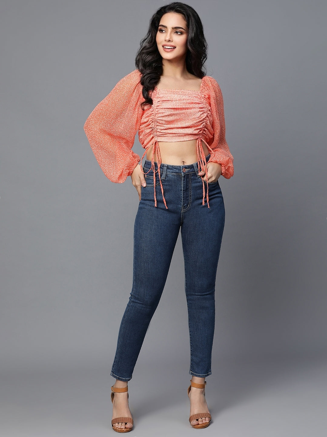 Orange Georgette Top