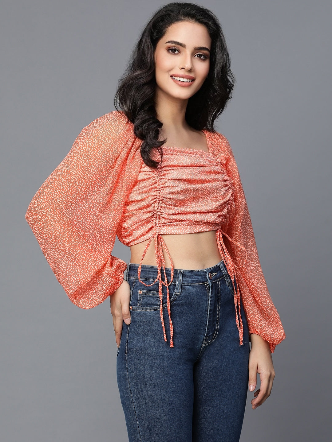 Orange Georgette Top