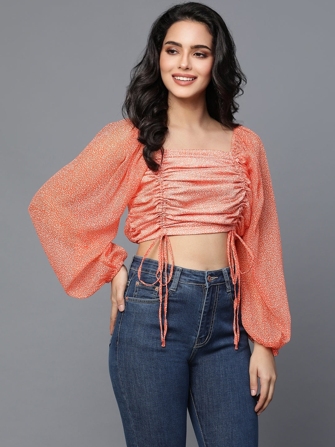 Orange Georgette Top