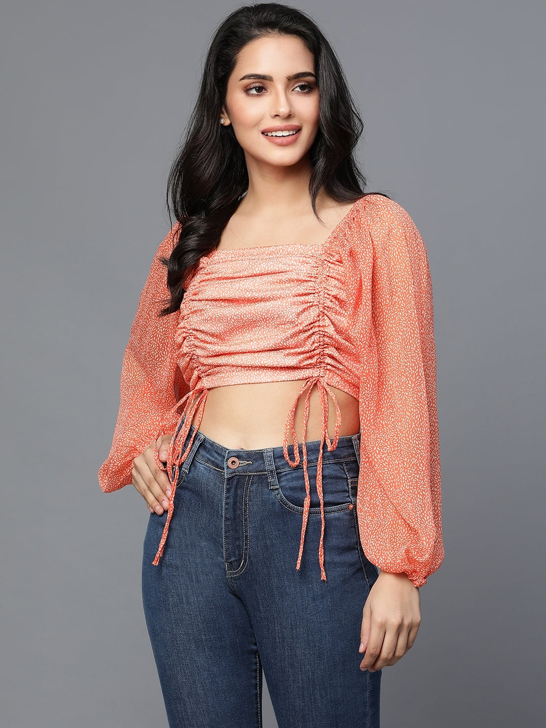 Orange Georgette Top