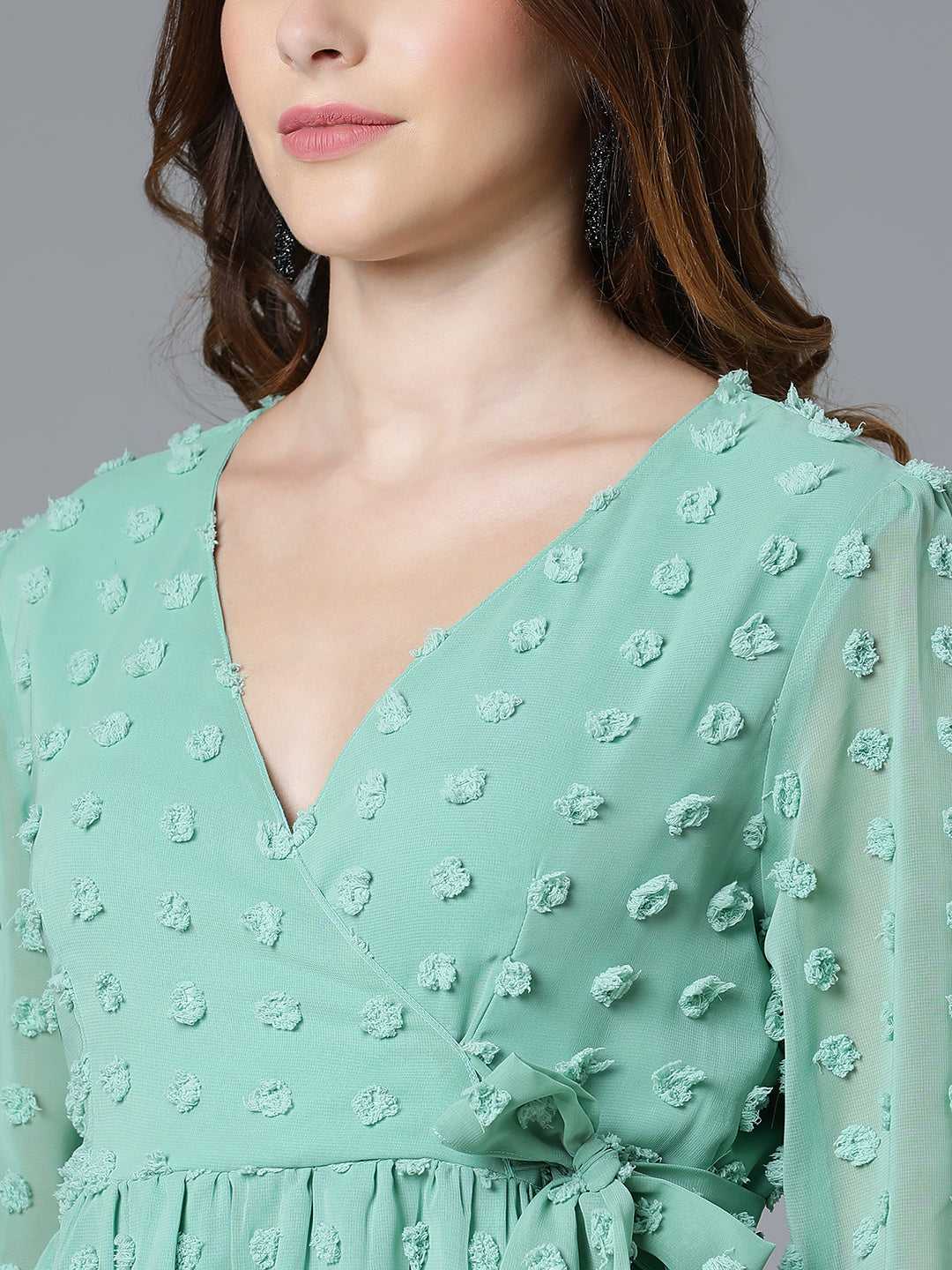 Sea Green Georgette Doby Top