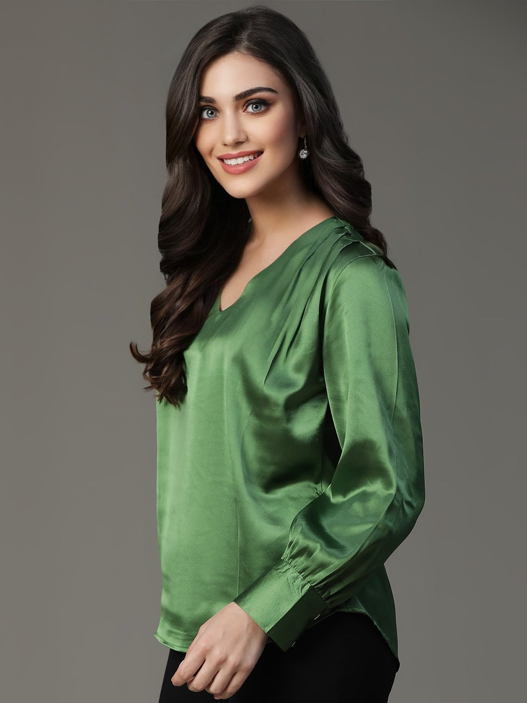 Green Japanese Satin top