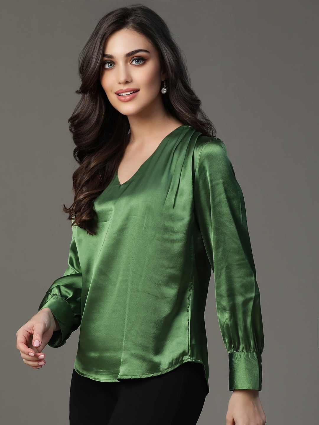 Green Japanese Satin top