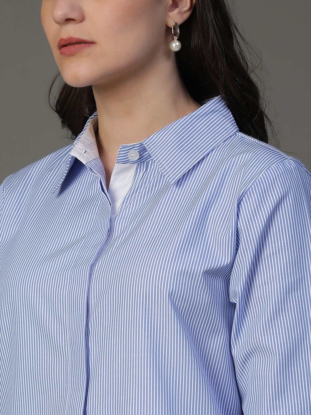 Blue Cotton Printed Shirt