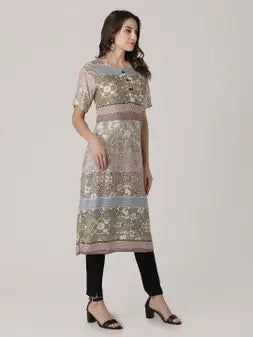 Multi Rayon Contemporary Printed Kurta