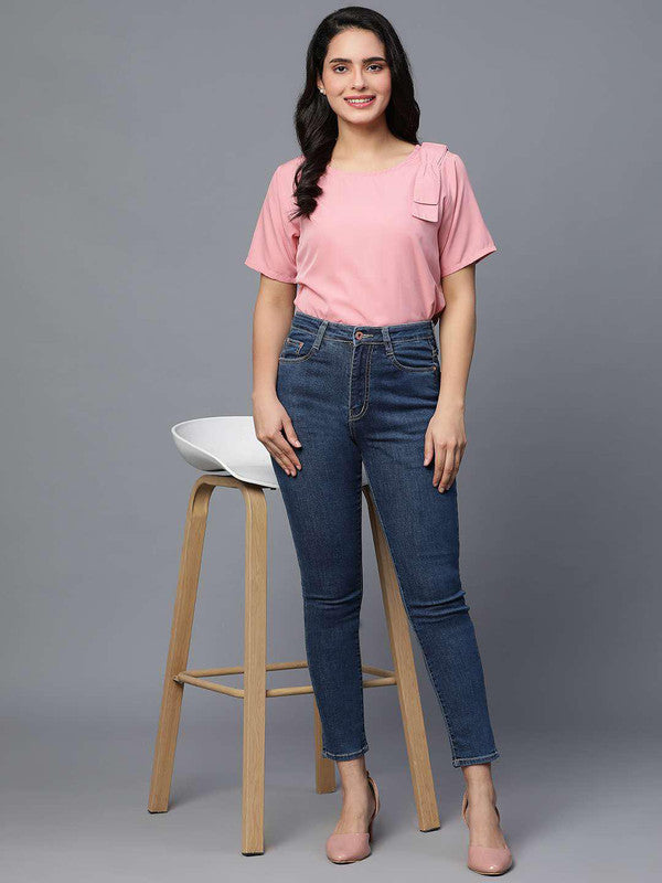 Pink Crepe Top