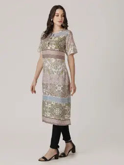 Multi Rayon Contemporary Printed Kurta